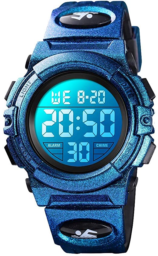 Kids Watch,Boys Watch for 6-15 Year Old Boys,Digital Sport Outdoor Multifunctional Chronograph LED 50 M Waterproof Alarm Calendar Analog Watch for Children with Silicone Band