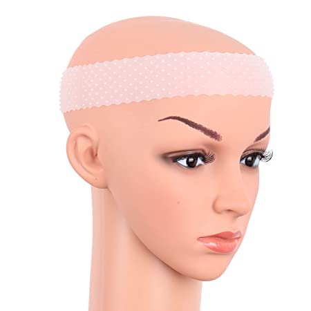 MapofBeauty Non Slip Silicone wig Grip Band Adjustable Headband Hold Wig Sports Yoga (White)