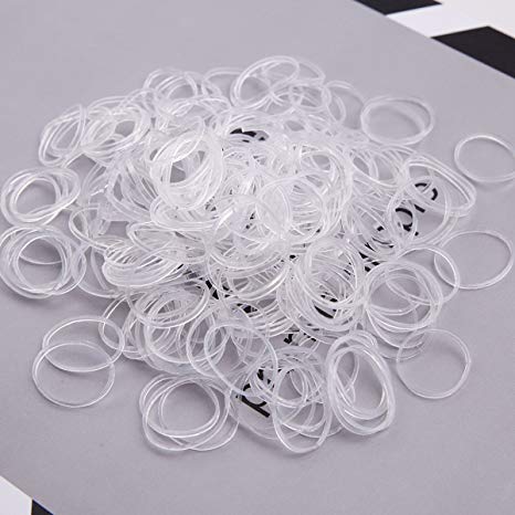 Ezerbery 3200 PCS Baby Girl's Kids Clear Hair Holder Hair Ties Elastic Rubber Bands Hair Bands Hair Elastics Toddler No Crease Ponytail Holder Tiny Soft Rubber Bands