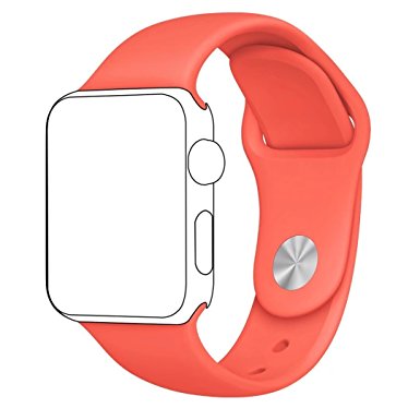 Yearscase 38MM Soft Silicone Sport Replacement Band for Apple Watch Series 1 2 3, S/M Size - Camellia