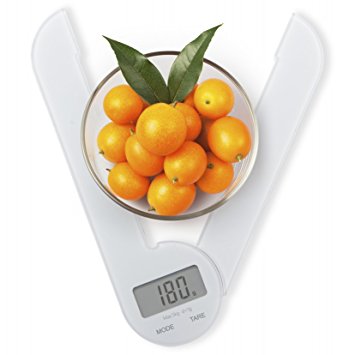 Spirit Compact Folding Digital Scale, Multifunction Kitchen Scale, Food Scale,11lb/5kg/1ml, White