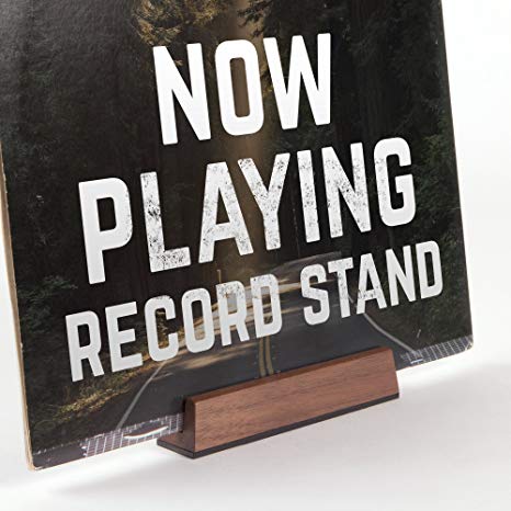Now Playing Vinyl Record Album Cover Display Stand in Walnut