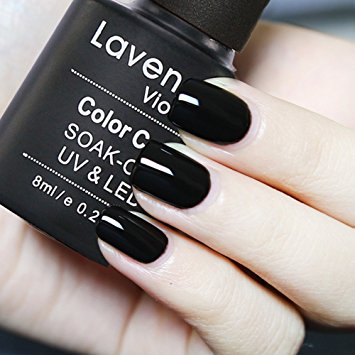 Lavender Violets ® Soak Off Gel Polish UV Gel Nail Polish 8ml for Salon Nail Art Manicure - Black Gel Varnish