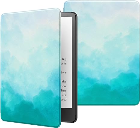 MoKo Case for 6.8" Kindle Paperwhite (11th Generation-2021) and Kindle Paperwhite Signature Edition, Lightweight Shell Cover with Auto Wake/Sleep for Kindle Paperwhite 2021 E-Reader, Blue & Green