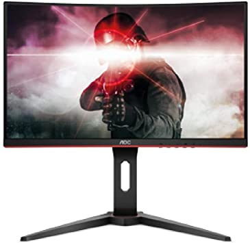 AOC C24G1 24" Curved Frameless Gaming Monitor, FHD 1080p, 1500R VA panel, 1ms 144Hz, FreeSync, Height adjustable, VESA, 3-Year Zero Dead Pixels