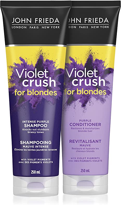 John Frieda Violet Crush Purple Shampoo and Conditioner for Blondes, (250 mL x2)