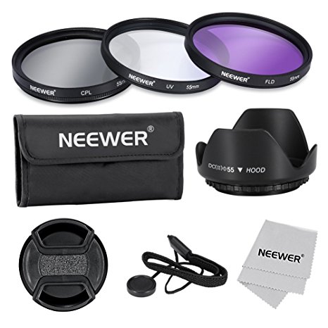 Neewer® 55mm Professional Lens Filter Accessory Kit for Canon Nikon Sony Samsung Fujifilm Pentax and Other DSLR Camera Lenses with Filter Thread