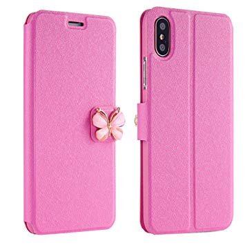 Kintaz Women Girls Flip Case Cover Leather Wallet Magnetic Case Cover Skin for iPhone Xs 5.8inch/Max 6.5inch/XR 6.1inch