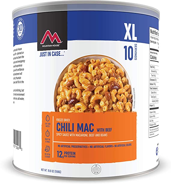 Mountain House Chili Mac with Beef XL | Freeze Dried Survival & Emergency Food | #10 Can