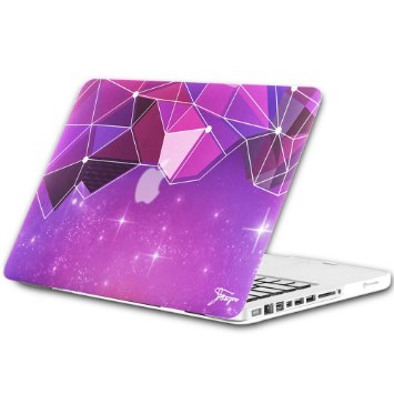 LeUniq (TM) Series iBenzer Global Designer Limited Edition Smooth Finish Leather Hard Case Cover for Macbook Pro 13'' WITH CD-ROM, Purple Galaxy MPD13PUGL