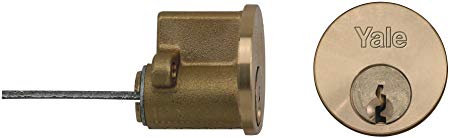Yale Locks P1109 Replacement Rim Cylinder 4 Keys Polished Brass