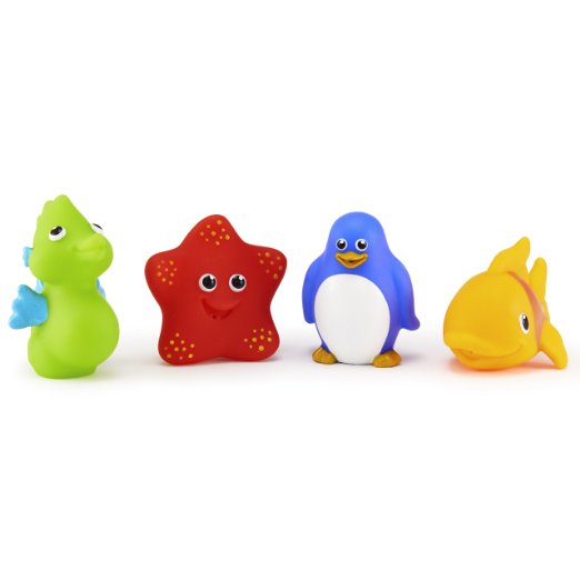 Munchkin Ocean Squirts Bath Toys, 4 Pack (Characters may vary)