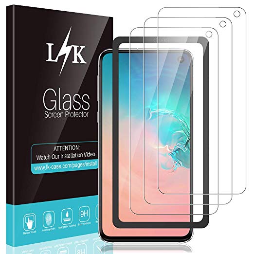 L K 3 Pack Screen Protector for Samsung Galaxy S10e, Tempered Glass Samsung Galaxy S10e [9H Hardness] [Case Friendly] [3D Curved] [Alignment Frame Easy Installation] Screen Protective Film