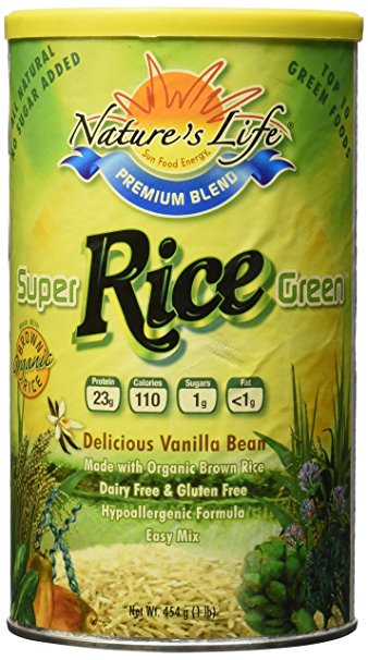 Nature's Life , Super Rice Green, Delicious Vanilla Bean Flavor, 1 Pound
