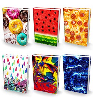 Book Sox Stretchable Book Covers – Bundle of 6 Durable Hardcover Protectors For 9” x 11” Jumbo Textbooks – Washable & Reusable Non-Adhesive Nylon Fabric School Book Jackets In Jumbo Ultra Print 2018