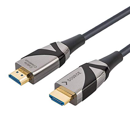 HDMI Fiber Cable, CableCreation 20ft 4K@60HZ HDR HDMI 2.0 Optical Fiber Long Cable, Ultra Slim and High Speed HDMI Supports 18Gbps, 3D, Dolby Vision, HDCP2.2, Audio Return, Black, 6m