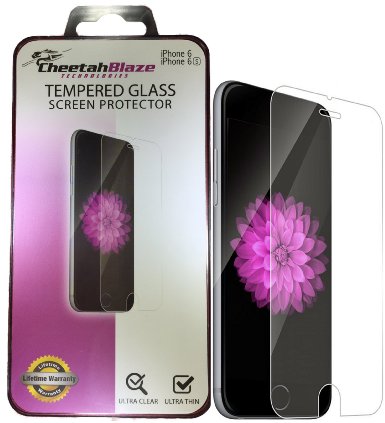 CheetahBlaze iphone 6 Screen Protector iphone 6 Glass Screen Protector Tempered Glass 47 High Definition HD Ultra Clear 026mm screen protector iphone 6 and 6s Lifetime Warranty