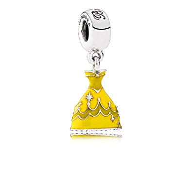 Pandora Disney Belle's Dress with Yellow Enamel Dangle Charm 791576enmx