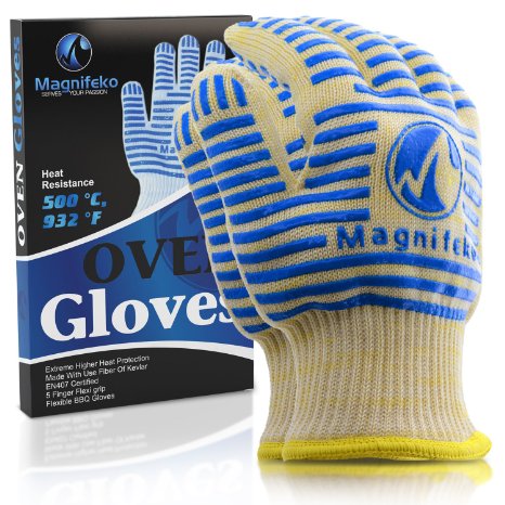 Magnifeko Pair Ove Bbq Glove Oven Grilling Gloves pot holders and oven mitts
