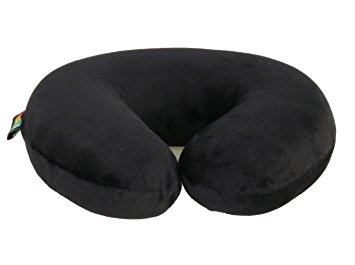 Neck Pillow For Airline Travel - Memory Foam Sleep Mask, Earplugs and Carry Bag, Black