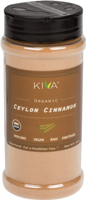 Kiva Organic Ceylon Cinnamon Powder, *Freshly Grounded*, (JUMBO SIZE) 1/2 POUND Bottle