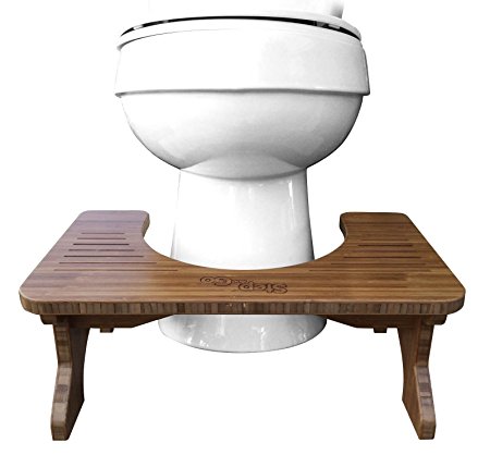 Step and Go Bamboo Toilet Stool, 7"