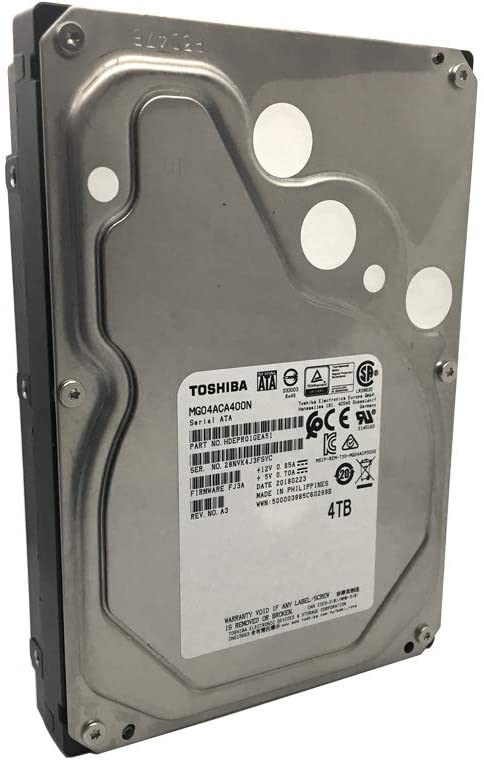 Toshiba 4TB 3.5" SATA 6Gb/s 7200 RPM 128M Enterprise Hard Drive - MG04ACA400N