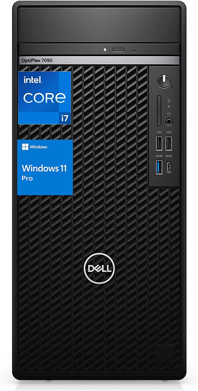 Dell OptiPlex 7000 Series 7090 Tower Business Desktop, Intel Core i7-11700, 32GB RAM, 1TB SSD, DVD-RW, Display Port, Wired Keyboard & Mouse, Wi-Fi, Windows 11 Pro, Black