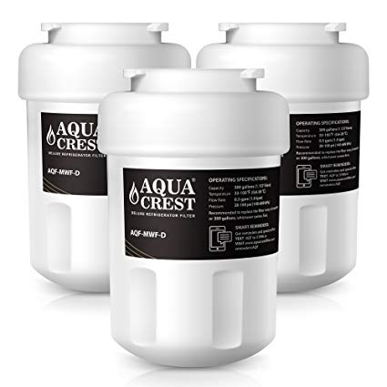 AQUACREST MWF NSF 401&53&42 Refrigerator Water Filter Replacement for GE MWF SmartWater, MWFA, MWFP, GWF, GWFA, Kenmore 46-9991, 9991 Water Filter (Pack of 3)
