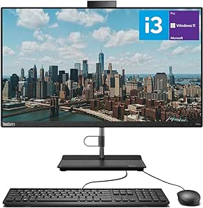 Lenovo ThinkCentre 30a 23.8" Business All-in-One, Micro-Edge FHD Display, Intel 6-Core i3-1215U (Beat i5-1145G7), 16GB RAM, 512GB SSD, Wi-Fi 6, DVD, HDMI, Wired KB & Mouse, Windows 11 Pro, Black