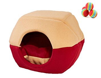 Cozy Cat Bed Cave, M&G House Mongolian Yurt Shaped House Windproof Removable Pet Cat Bed Thermal Hiding Dog Sleeping Bag