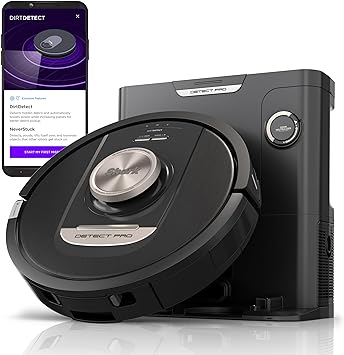 Shark RV2820AE Detect Pro Self-Empty Robot Vacuum with Bagless, 60-day Capacity HEPA Base, 3 Detect & React Technologies, Auto Deep-Clean on Carpets and Hardfloors, NeverStuck Tech, Wi-Fi Black/Bronze