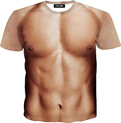 3D Art Printed Short Sleeves Muscle T-Shirt Casual Summer Tees for Men