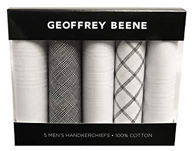 Geoffrey Beene 5 Pack Men's Handkerchief Gift Set