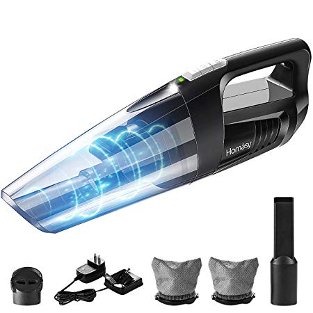 Homasy Wet Dry Powerful Cyclonic Suction Vacuum Cleaner Cordless, Lithium Quick Charge Tech, Dry Lightweight Vacuum for Car, Hair, Dust Cleaning