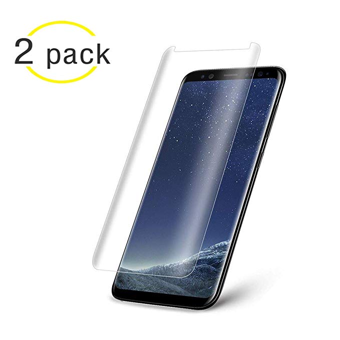 [2-Pack]Samsung Galaxy S8 Plus Tempered Glass Screen Protector, NiceFuse Screen Protector - [No Bubbles][Anti-Glare][Anti Fingerprint] 3D Curved Screen Protector for Galaxy S8 Plus