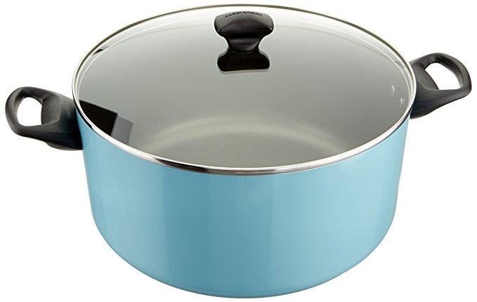 Farberware Dishwasher Safe Nonstick Aluminum Covered Stockpot, Aqua 10.5-Quart