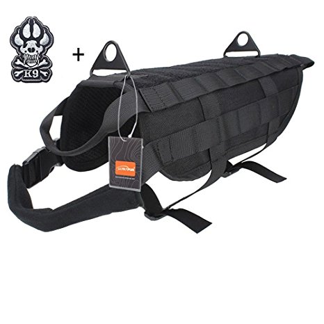 Ultrafun Tactical Dog Molle Vest Military Training Harness with Handle Outdoor Pet Supplies