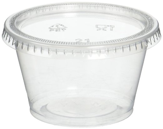 Reditainer Plastic Disposable Portion Cups Souffle Cup with Lids, 4-Ounce, 100-Pack