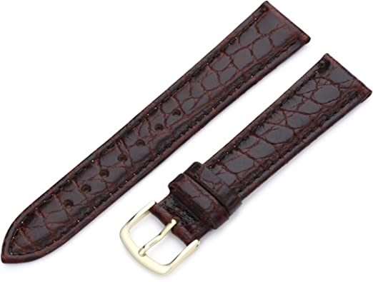 Hadley-Roma Men's MSM717RB 180 18mm Brown Crocodile Grained Leather Watch Strap
