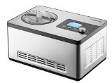 Gourmia GSI400 Stainless Steel 22 Qt SleekServe Automatic Ice Cream Maker - Gelato Sorbet and Frozen Yogurt Machine - Built-in Compressor and LCD Digital Display