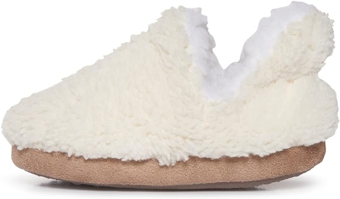 Lucky Brand Toddler Girls Sherpa Bedroom Slippers, Non Slip A-line House Shoes, Little Kids Comfy Indoor Slipper, Sizes 5-10