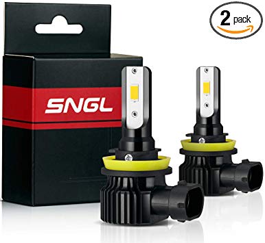 SNGL H16 Type 2 LED Fog Light Bulb Yellow 3000k 5200LM Super Bright Max 84W High Power for Fog lights (Pack of 2)