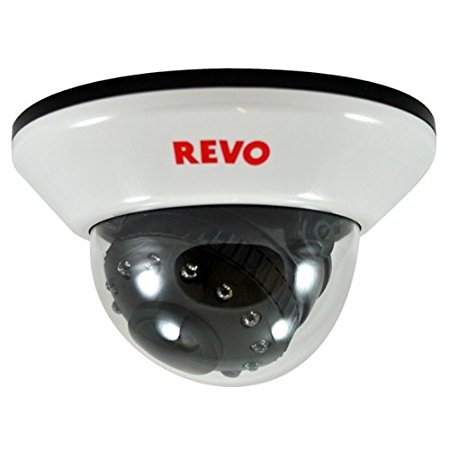 REVO America RCDS12-2 Indoor Dome 600TVL Super High Resolution Camera - RJ12/BNC Type 33-Feet Nightvision