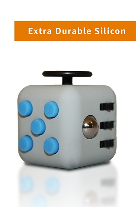 Wedual Fidget Cube Fidget Dice Toy - Now available in 13 different colors! - Relieves Stress & Anxiety, Helps to Focus - For Adults and Children - Extra Durable Silicon Non-Plastic Twiddle Cube