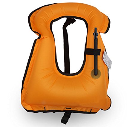 Rrtizan Unisex Adult portable Inflatable canvas Life Jacket Snorkel Vest
