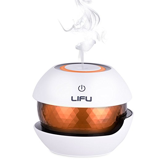 Humidifiers, LIFU Essential Oil Diffuser with 7 Color Light Changing for Bedroom Office and Car