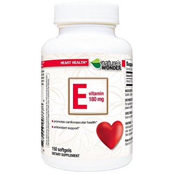 Nature's Wonder Vitamin E 180mg (400IU) Soft Gels, 150 Count