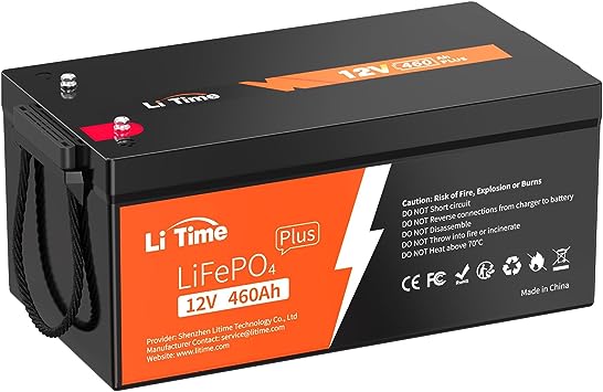 Litime 12V 460Ah LiFePO4 Lithium Iron Phosphate Battery Built-in 250A BMS, 5888Wh High Energy for Solar, RV, Marine, Off-Grid, and Backup Power Systems