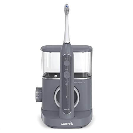 Waterpik Sonic-Fusion 2.0 Professional Flossing Toothbrush, Electric Toothbrush and Water Flosser Combo in One, Gray